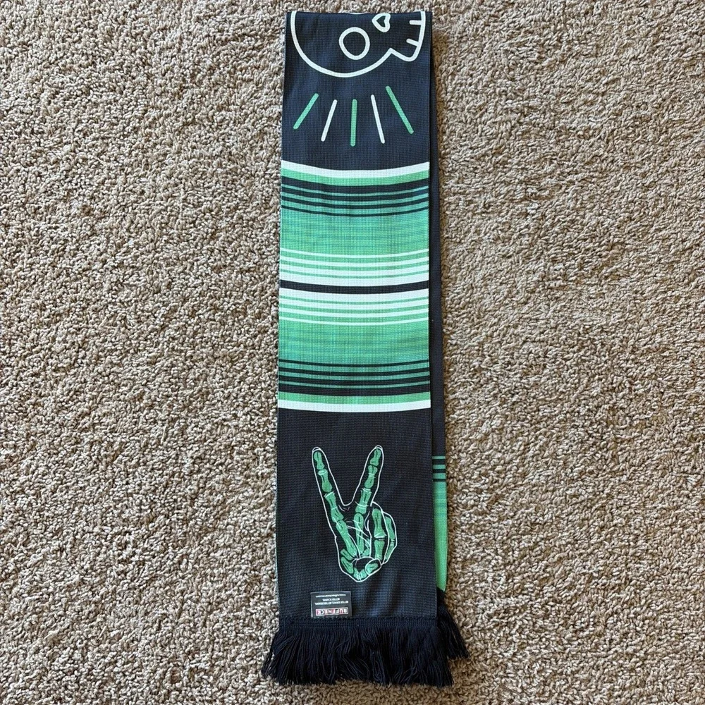 Ruffneck LOS VERDES Austin FC Inaugural‎ Season Skull Soccer Scarf Green/Black